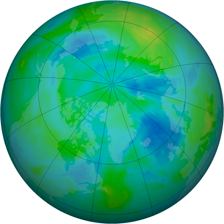 Arctic ozone map for 08 September 1996